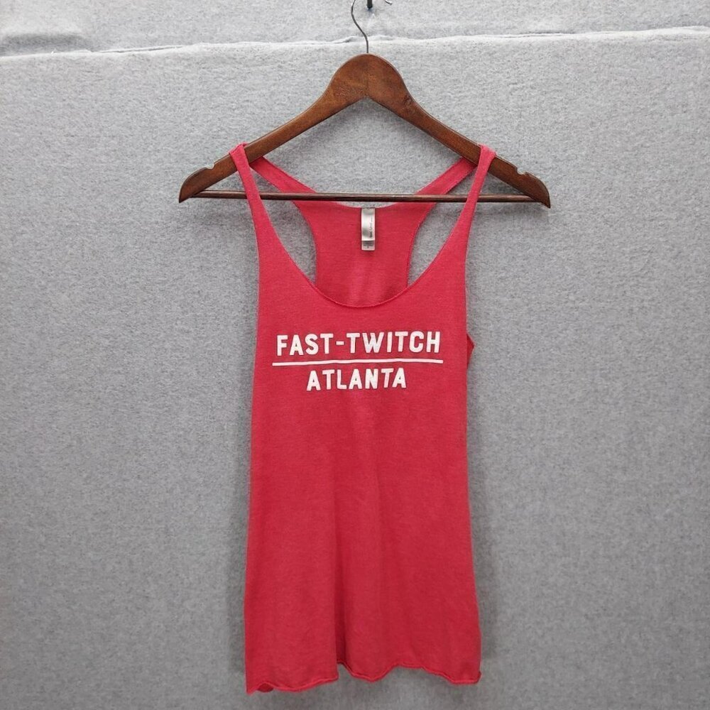 Next Level Womens Red Racerback Tank Top Fast-Twitch Atlanta Graphic Size S Cott